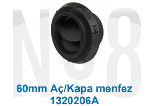 WEBASTO 60 mm AÇ/KAPA MENFEZ SİYAH