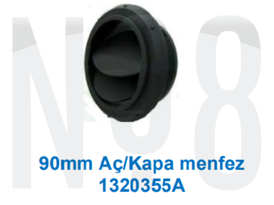 WEBASTO 90 mm AÇ/KAPA MENFEZ SİYAH