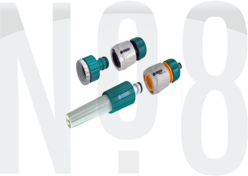 Raco 55383 Ayarlı Sprey Başlıklı, Bağlantı Adaptörlü Hortum Ucu Tabanca Seti 1/2''