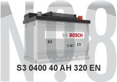 BOSCH S3 - KAPALI SULU - 12V - 40AH - 320CCA