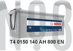 BOSCH T4 - KAPALI SULU - 12V - 140AH - 800CCA