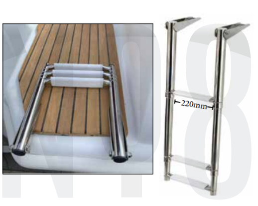 TELESKOPİK PASLANMAZ MERDİVEN 3 BASAMAKLI 85cm