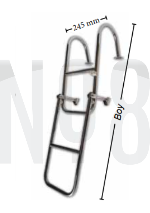 KATLANIR MERDİVEN 2+1 cr-ni  TUTAMAKLI 80cm