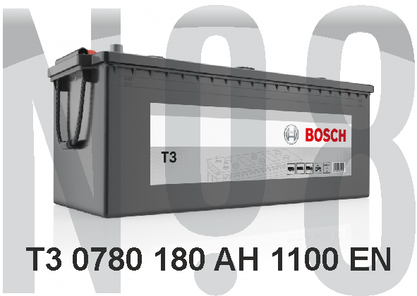 BOSCH T3 - KAPALI SULU - 12V - 180AH - 1100CCA