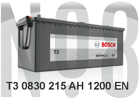 BOSCH T3 - KAPALI SULU - 12V - 220AH - 1200CCA