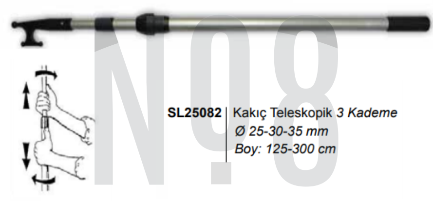 GÖNDER KANCASI TELESKOPİK Ø25-30-35mm,BOY117-300cm