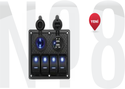 SWITCH PANEL 4 LÜ 12V,USB (L6S3)120*130mm