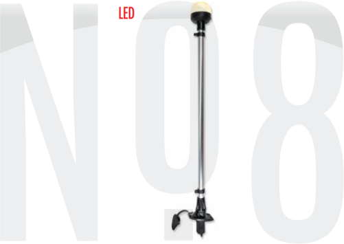 IŞIKLI BAYRAK DİREĞİ SOKETLİ led 12v,SİYAH 60cm