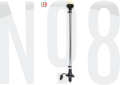 IŞIKLI BAYRAK DİREĞİ SOKETLİ led 12v,SİYAH 60cm