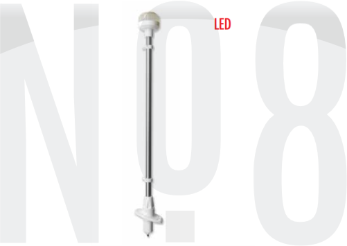 IŞIKLI BAYRAK DİREĞİ SOKETLİ led 12v,BEYAZ 60cm