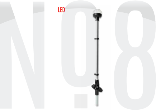 IŞIKLI BAYRAK DİREĞİ AYARLI led 12v,SİYAH 60cm