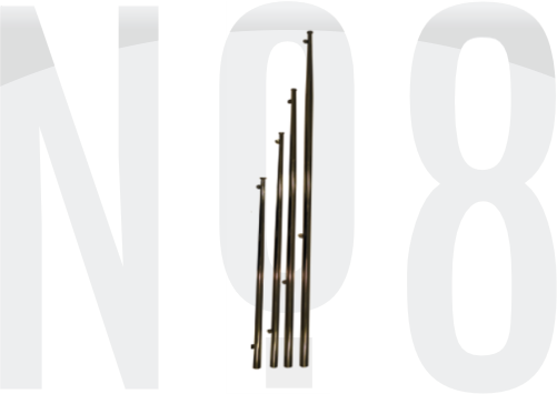 BAYRAK DİREĞİ KONİK Ø25mm BOY:80cm cr-ni