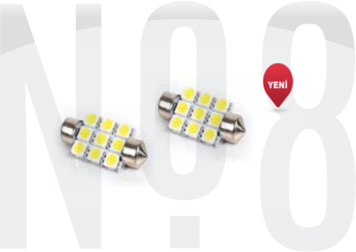 SOFİT AMPUL 9 SMD 39mm (2'li) BEYAZ 12V